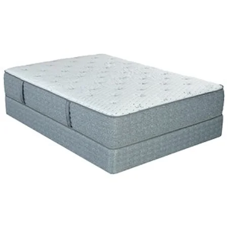 Queen 12 1/2" Cushion Firm Mattress and Low Profile Nordic Wood Foundation